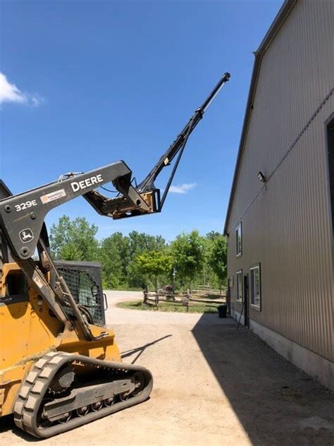 hydraulic jib skid steer|boom attachment for skid steer.